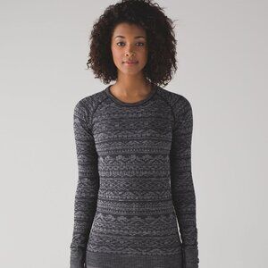 Lululemon Rest Less Pullover in Heathered Grey Geometric Size 6